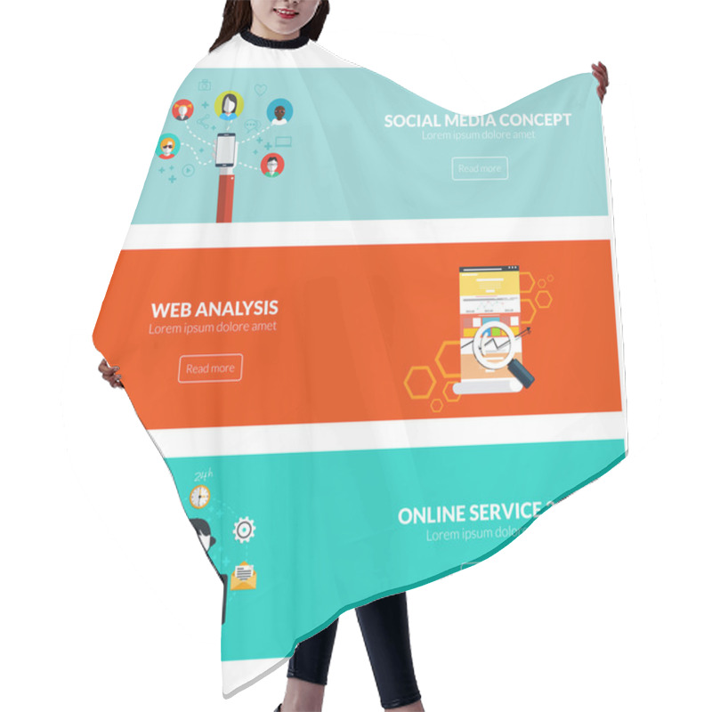 Personality  Flat Designed Banners Hair Cutting Cape