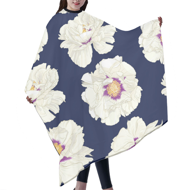 Personality  Peony Flower. Seamless Pattern, Background.  Hair Cutting Cape