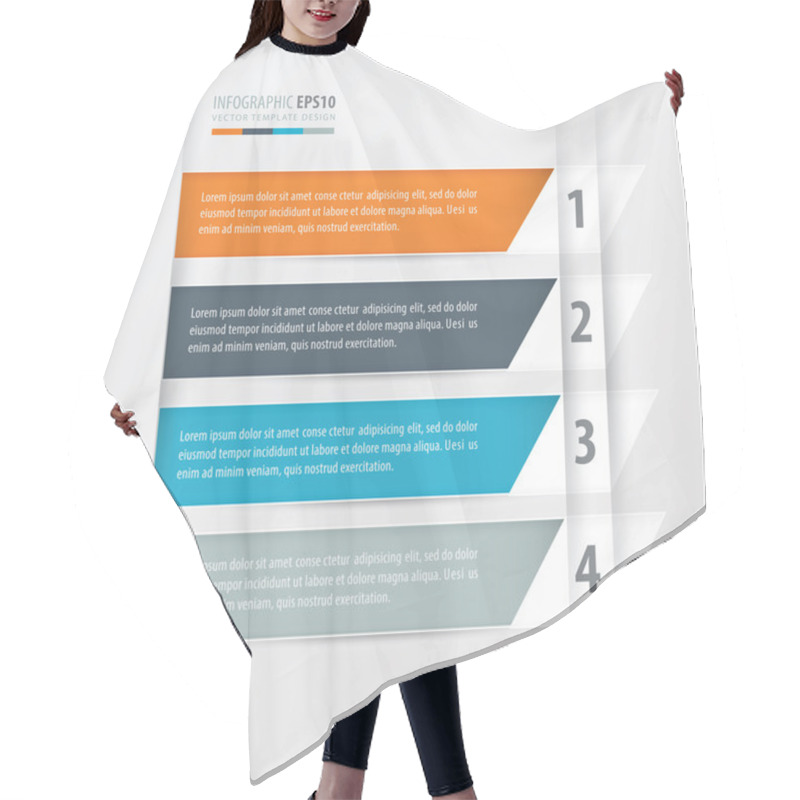 Personality  Tilted Squares Modern Infographics Banner. Hair Cutting Cape