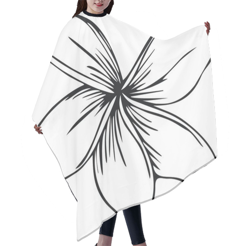 Personality  Flowers (frangipani )in Doodle Style Hair Cutting Cape