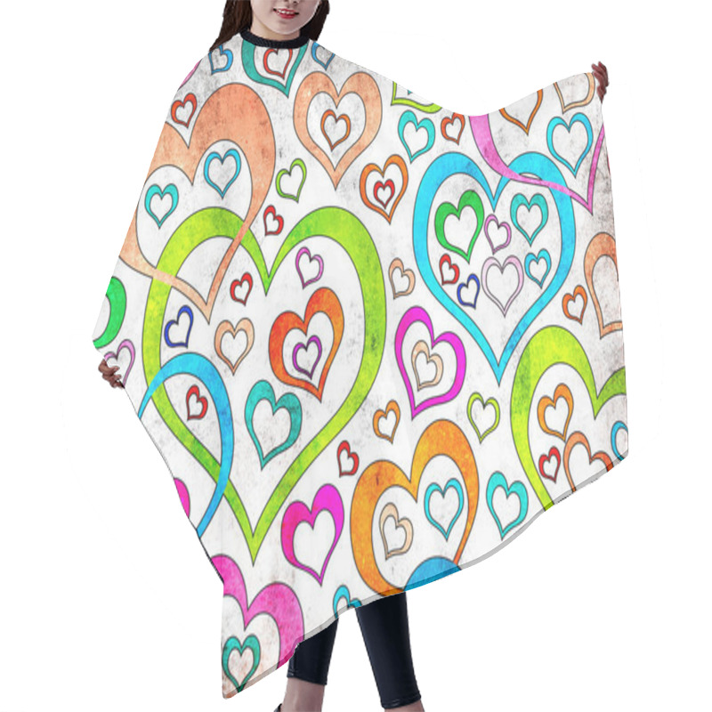 Personality  Cool Hearts Background Hair Cutting Cape