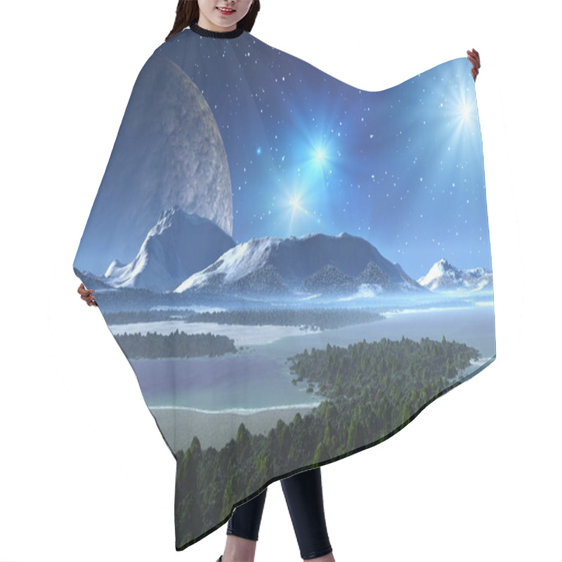 Personality  Fantasy Landscape On Alien Planet Hair Cutting Cape