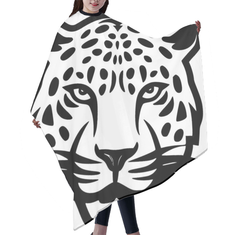 Personality  Leopard - Minimalist And Flat Logo - Vector Illustration Hair Cutting Cape