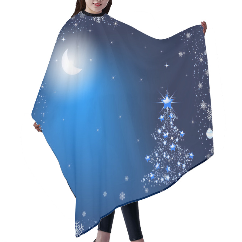 Personality  Christmas Tree In The Moonlight Hair Cutting Cape