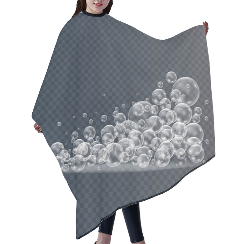 Personality  Realistic Soap Bubbles. Hair Cutting Cape