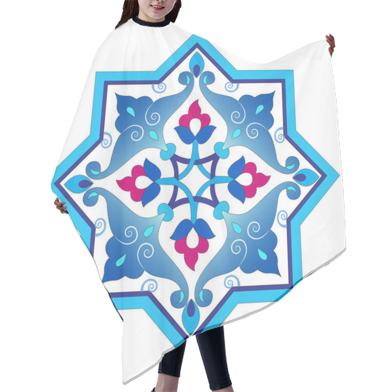 Personality  Blue Patterns Series Designed Utilizing The Old Ottoman Motifs Hair Cutting Cape