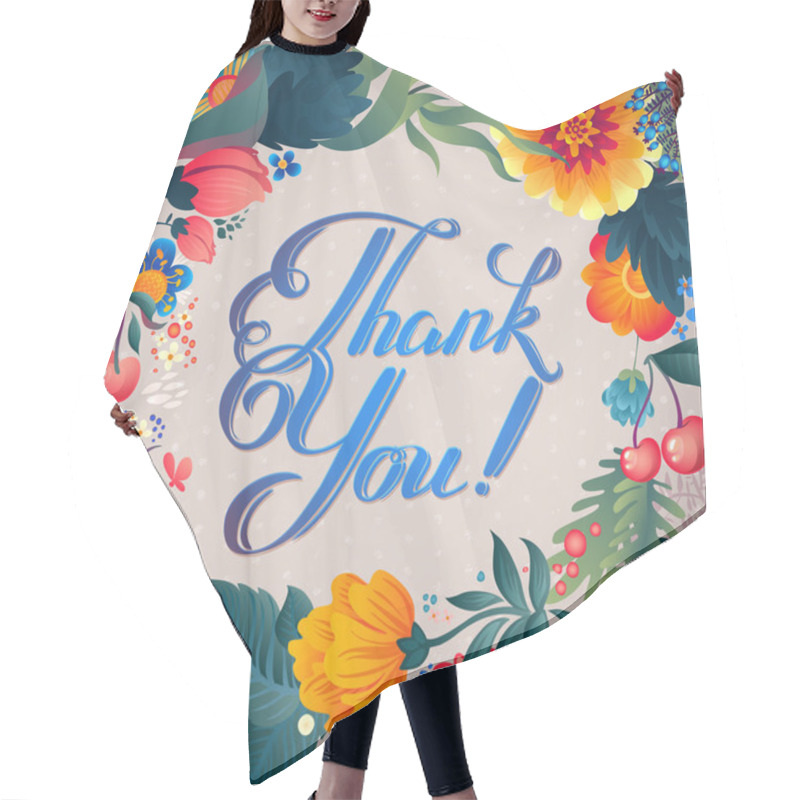 Personality  Thank You Floral Card Hair Cutting Cape