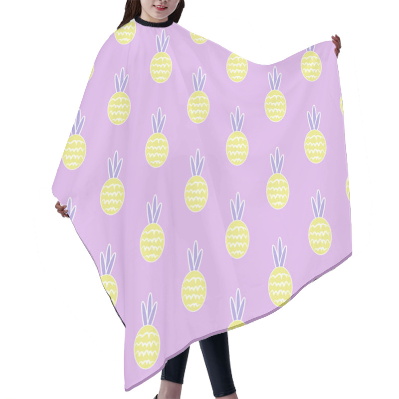 Personality  Fruit Pattern Pineapple Pink Background Hair Cutting Cape