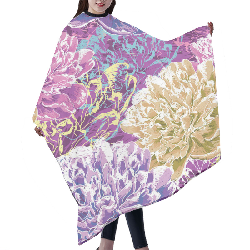 Personality  Seamless Flower Pattern Hair Cutting Cape