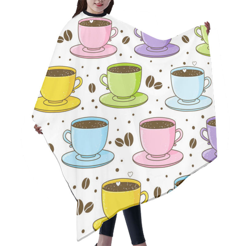 Personality  Pattern With Cute Cups Hair Cutting Cape