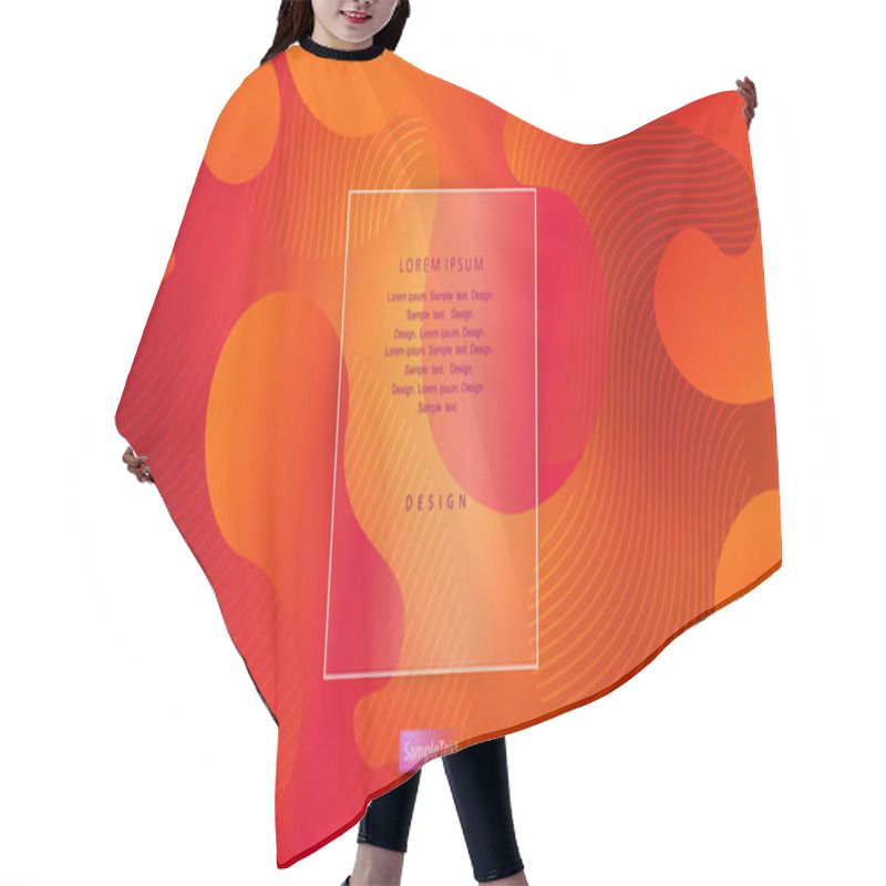 Personality  Orange Abstract Design With Randomly Drawn Oval Shapes Hair Cutting Cape