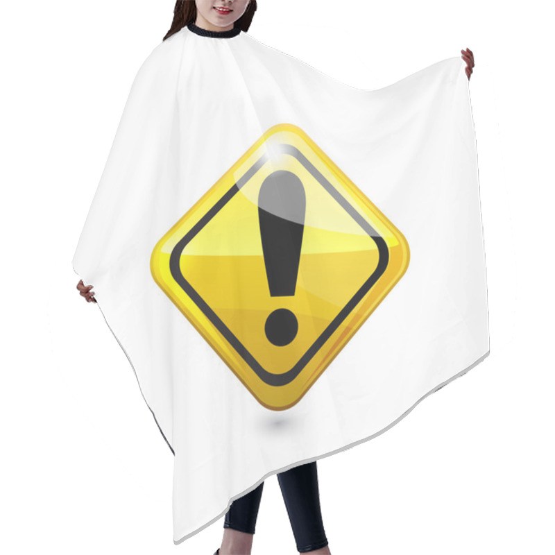 Personality  Attention Glossy Road Sign. Vector Hair Cutting Cape