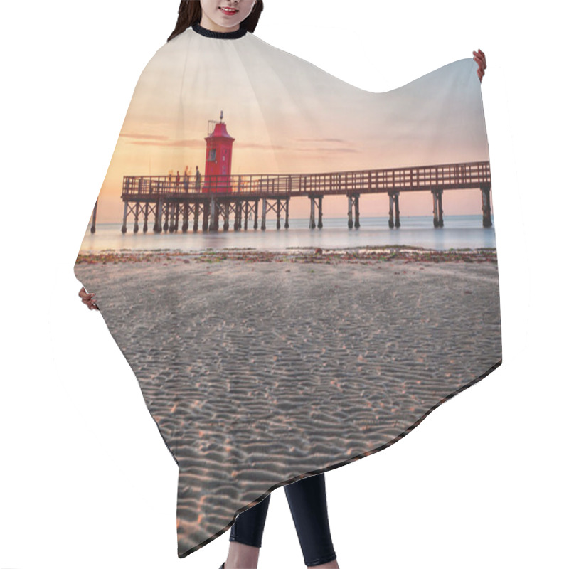 Personality  Lighthouse At Sunset In Italy With Beach Hair Cutting Cape