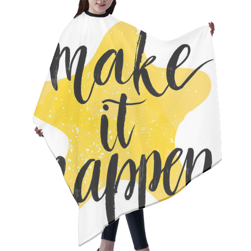 Personality  Motivational Quote At Yellow Star Background Hair Cutting Cape