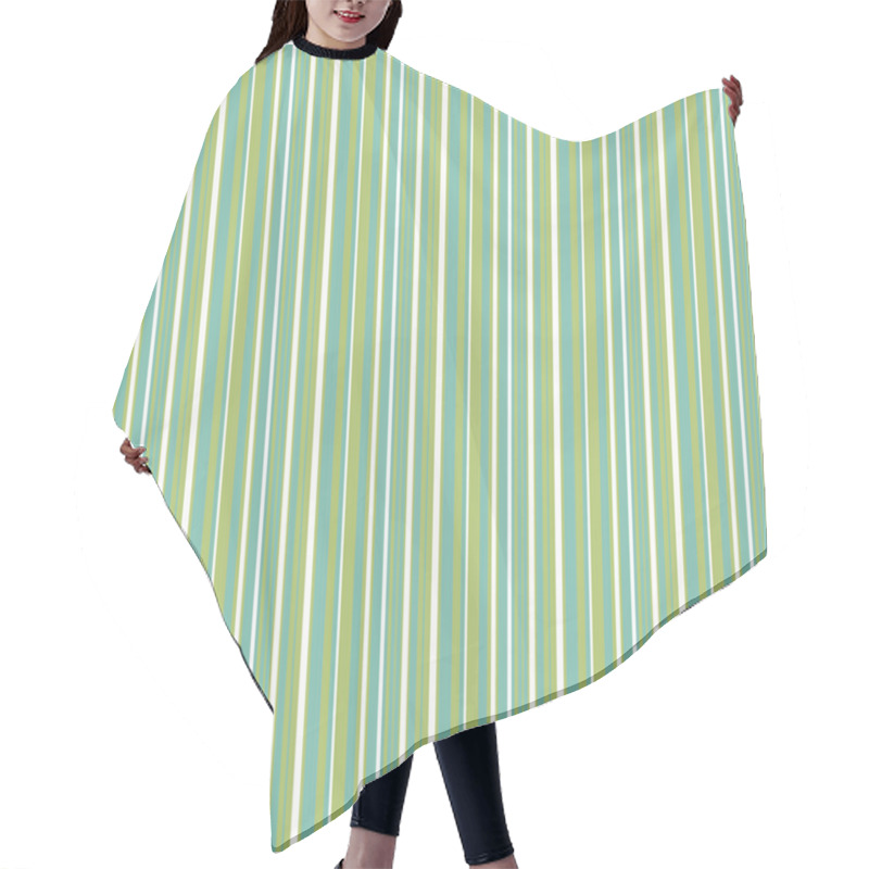 Personality  Seamless Aqua, Green & White Stripe Hair Cutting Cape