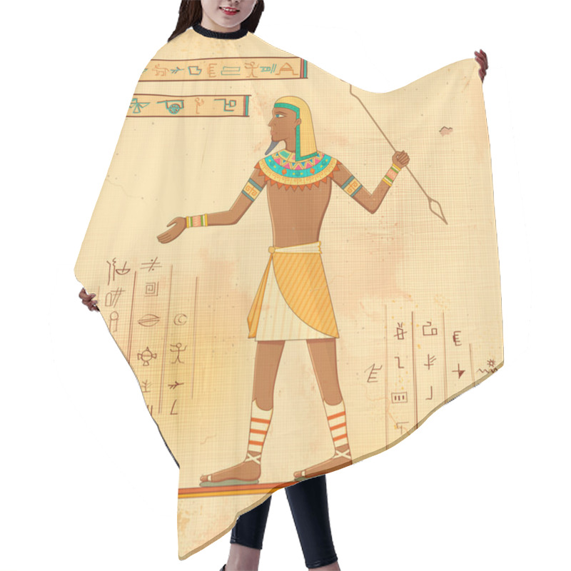 Personality  Egyptian Art Of Human Hair Cutting Cape