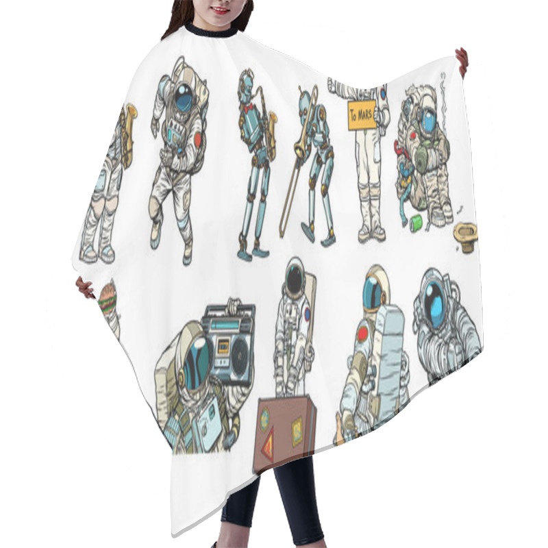 Personality  Set Collection Astronauts And Robots Hair Cutting Cape