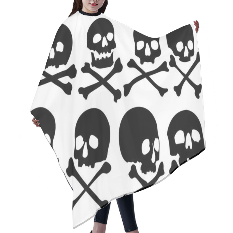 Personality  Set Of Pirate Skulls And Crossbones Hair Cutting Cape