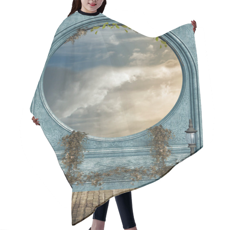 Personality  Fantasy Landscape Hair Cutting Cape