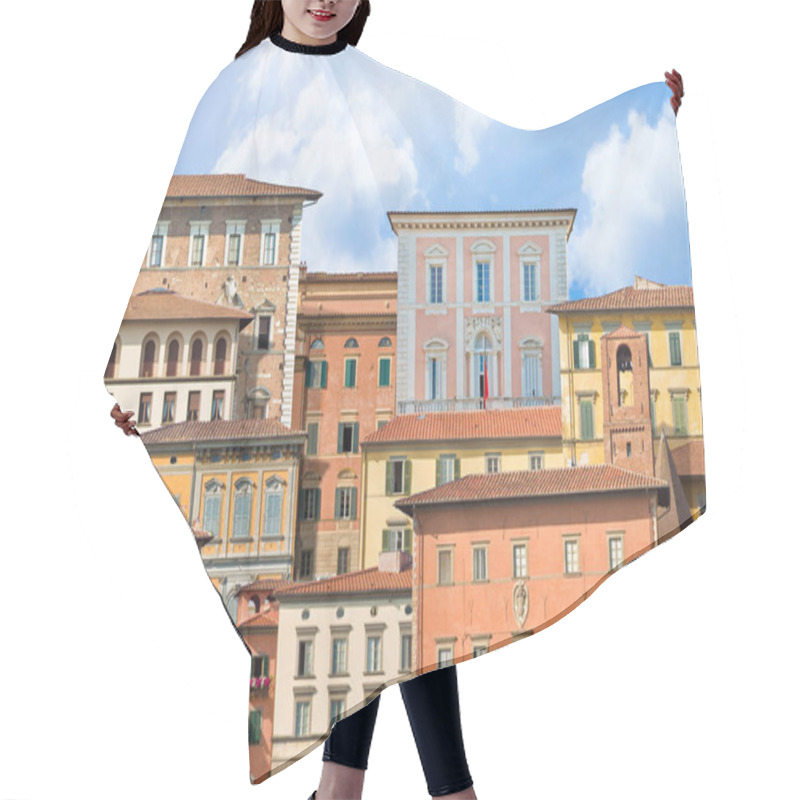 Personality  Abstract Composition Inspired Of Typical Old Italian Buildings Landscape (Italy - Tuscany - Pisa City) - Old Town Silhouette Concept Image Hair Cutting Cape