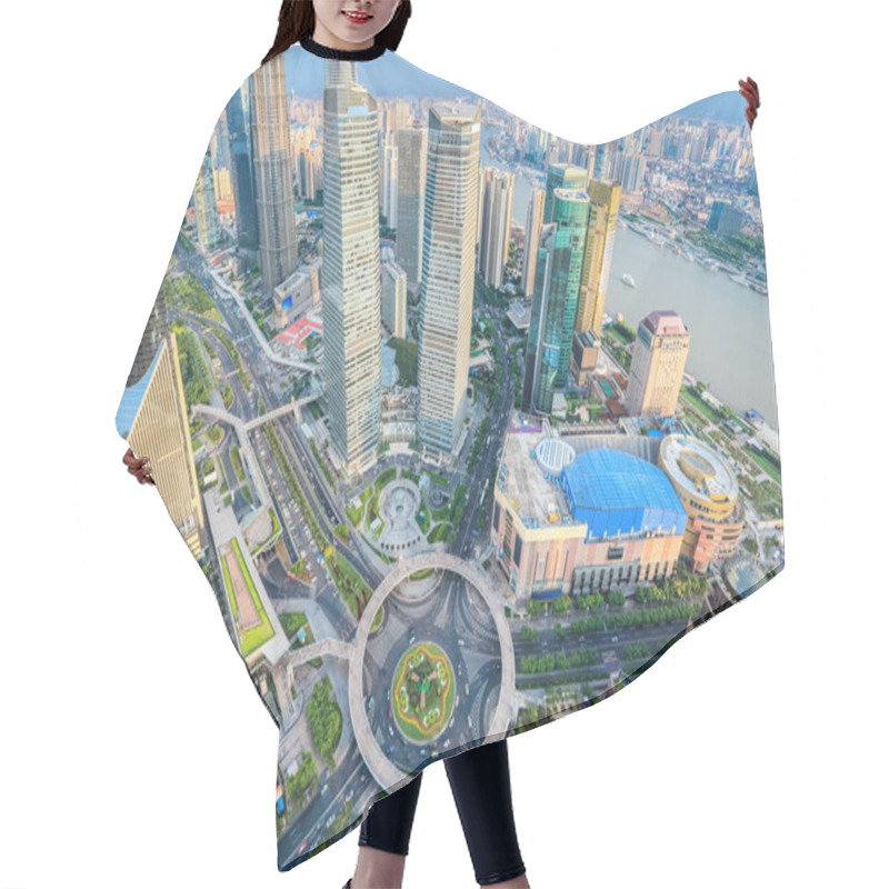 Personality  Aerial View Of Shanghai Lujiazui Hair Cutting Cape