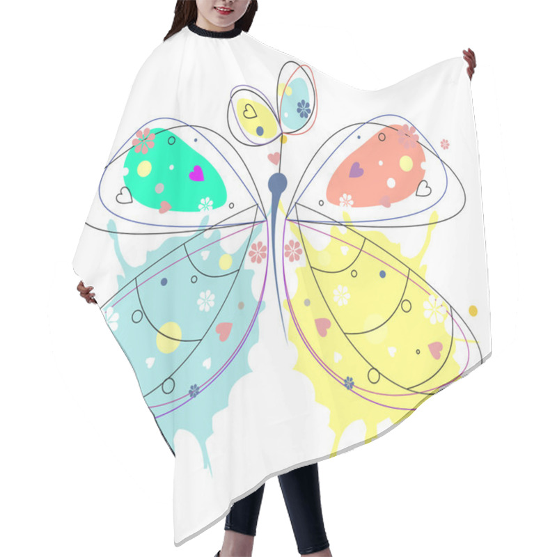 Personality  Vector Graphic Illustration Hair Cutting Cape