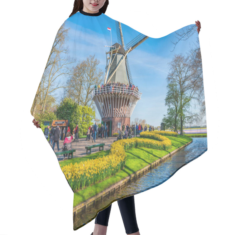 Personality  KEUKENHOF, HOLLAND - APRIL 19, 2023: Keukenhof Situated In The Municipality Of Lisse, Also Known As The Garden Of Europe, Is One Of The World's Largest Flower Gardens And A Popular Tourist Site Hair Cutting Cape