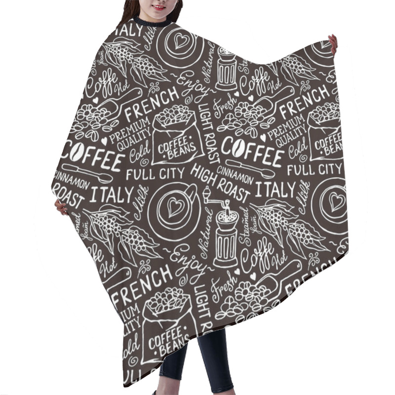 Personality  Coffee Seamless Pattern Hair Cutting Cape