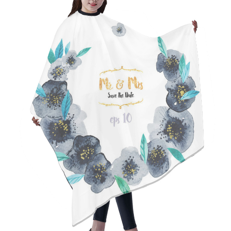 Personality  Floral Wedding Card Hair Cutting Cape