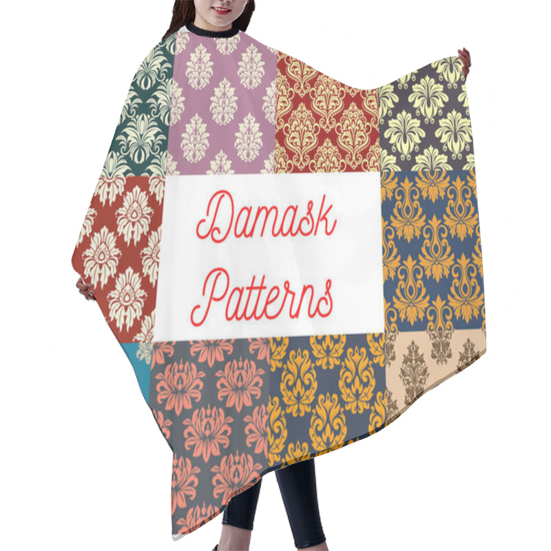 Personality  Damask Seamless Pattern Set With Floral Ornament Hair Cutting Cape