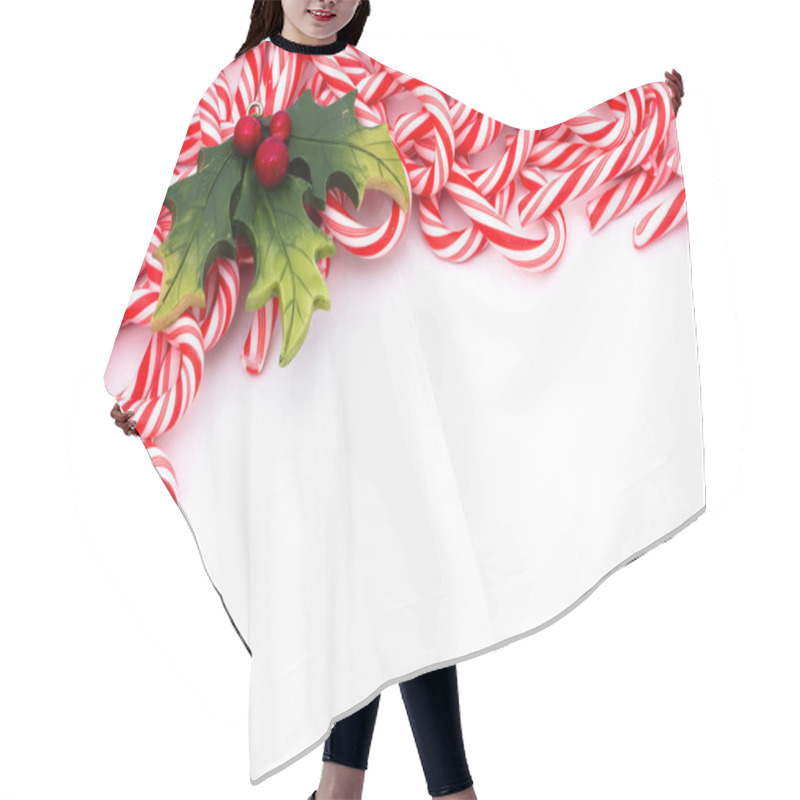 Personality  Candy Cane Border Hair Cutting Cape