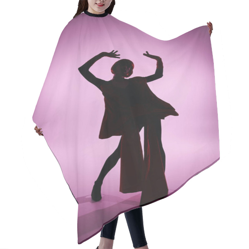 Personality  A Captivating Young Drag Queen Strikes A Dynamic Pose Amidst A Vibrant Pink Atmosphere. Hair Cutting Cape