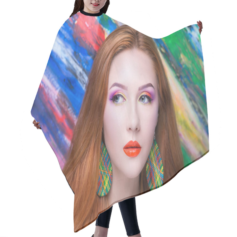 Personality  Woman Art Make Up Hair Cutting Cape