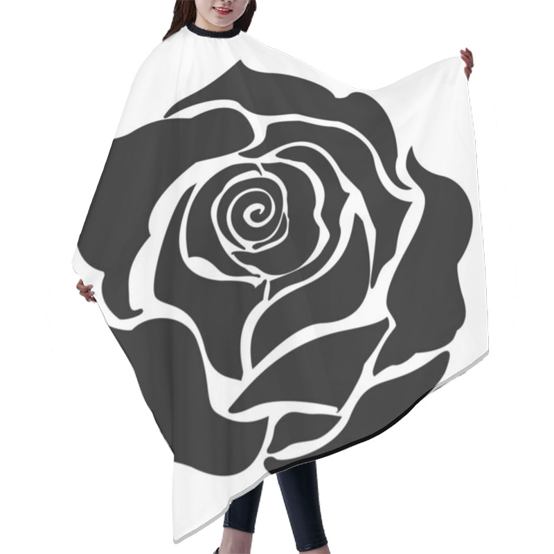 Personality  Black Rose Vector Flower Icon Hair Cutting Cape