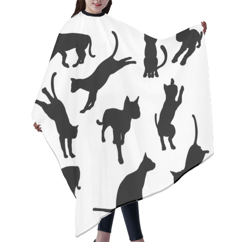 Personality  Pet Cat Silhouettes Hair Cutting Cape