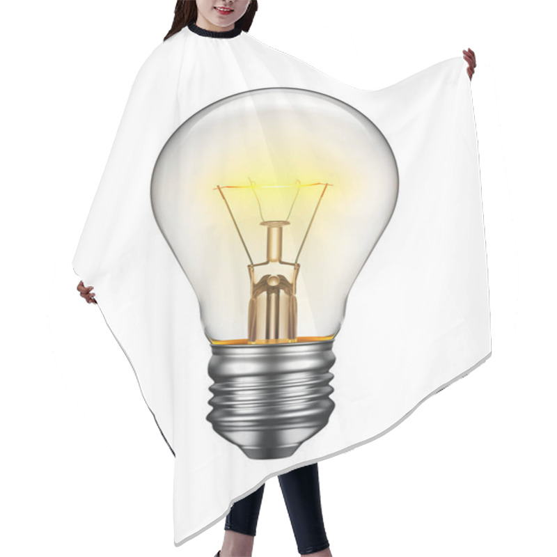 Personality  Glowing Light Bulb Isolated On White Background - 3D Rendering Hair Cutting Cape