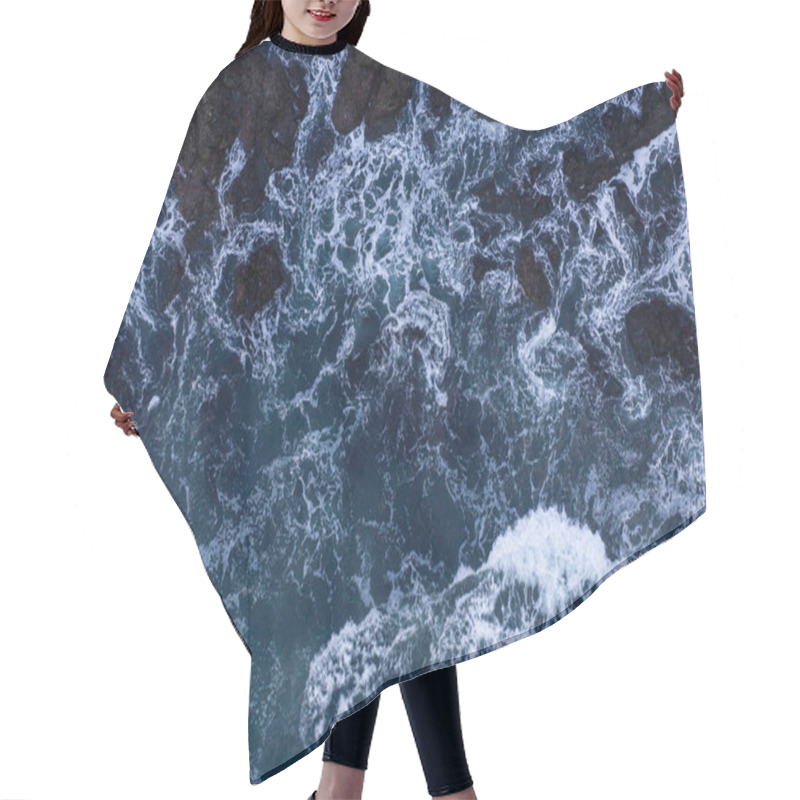 Personality  Top Down View Of Giant Ocean Waves Hair Cutting Cape