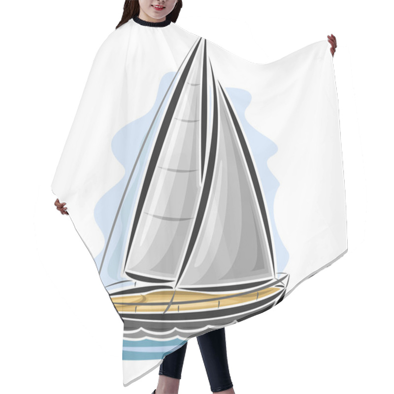 Personality  Vector Logo Sailing Yacht Hair Cutting Cape