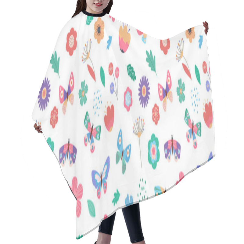 Personality  Summer Seamless Pattern, Banner With Butterflies And Flowers  Hair Cutting Cape