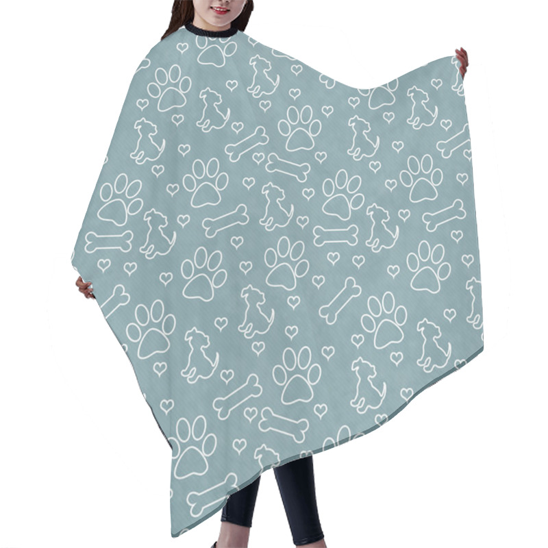 Personality  Green Doggy Tile Pattern Repeat Background Hair Cutting Cape