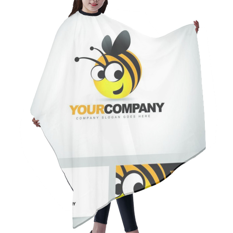 Personality  Bee Logo Design Concept. Abstract Creative Bee Icon.Honey Producer Logo. Hair Cutting Cape