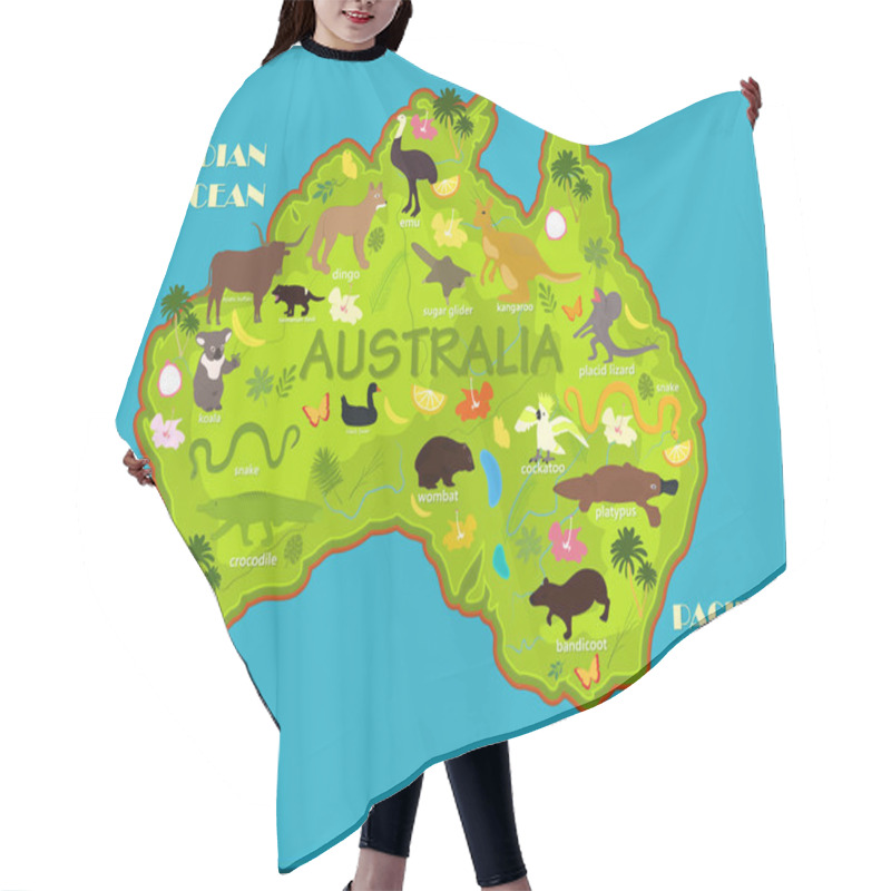 Personality      Vector Map Of Animals In Australia  Hair Cutting Cape