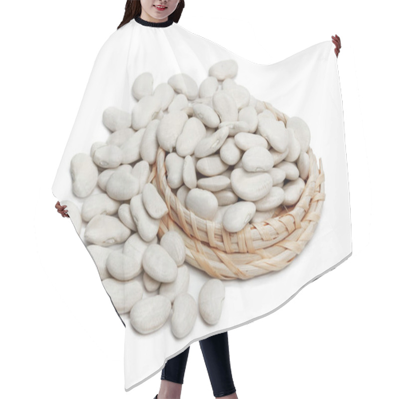 Personality  Close Up Of White Beans Isolated On White Background  Hair Cutting Cape