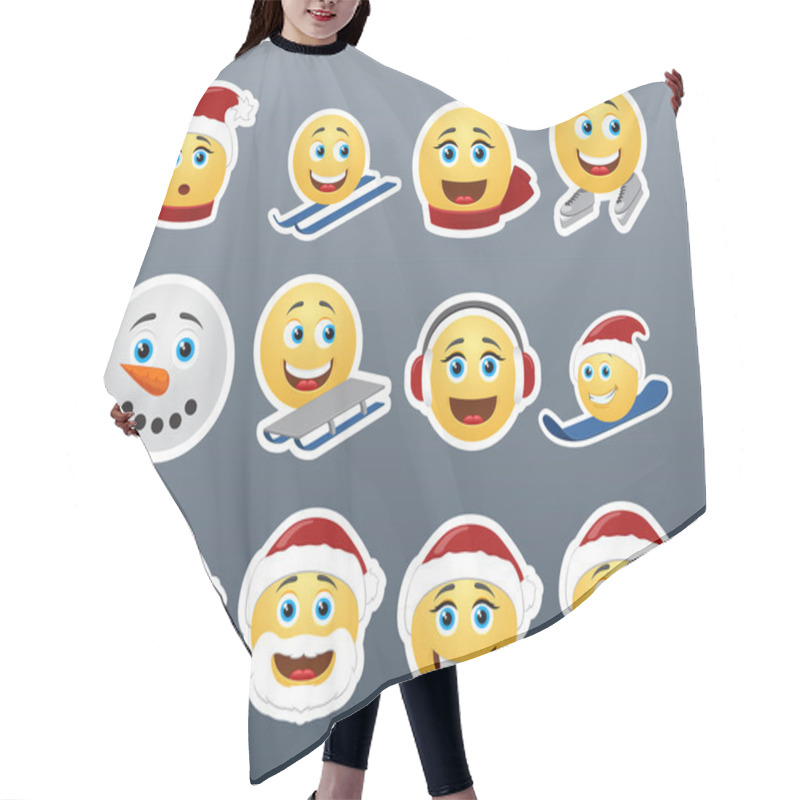 Personality  Christmas Stickers Hair Cutting Cape