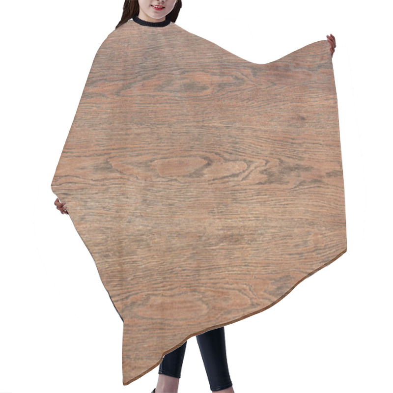 Personality  Full Frame Image Of Empty Brown Wooden Table Hair Cutting Cape