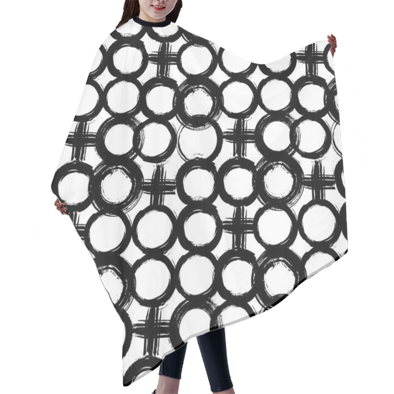 Personality  Pattern With Painted Circles And Crosses Hair Cutting Cape