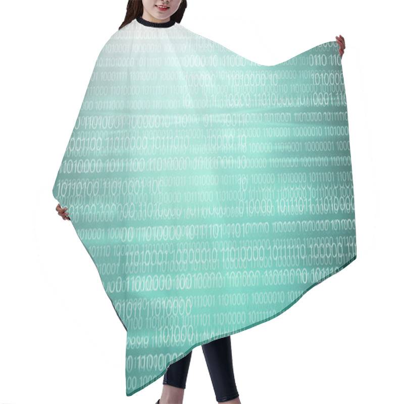 Personality  Abstract Binary Code On Blue Screen Hair Cutting Cape