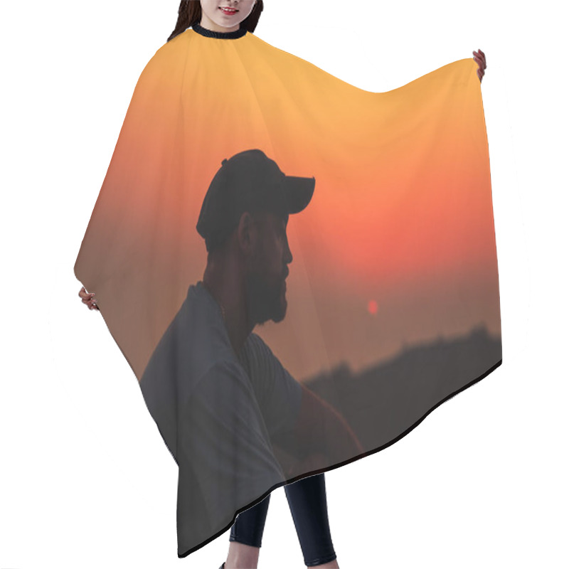 Personality  Hiker On The Top Of The Mountain Hair Cutting Cape