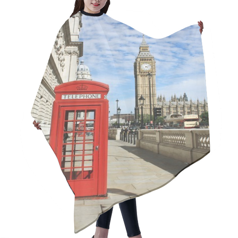 Personality  London Red Telephone Booth Hair Cutting Cape