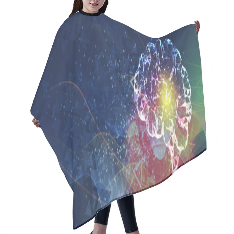 Personality  Abstract Artificial Intelligence. Cloud Computing. Machine Learning. Technology Web Background. Virtual Concept Futuristic Background Hair Cutting Cape